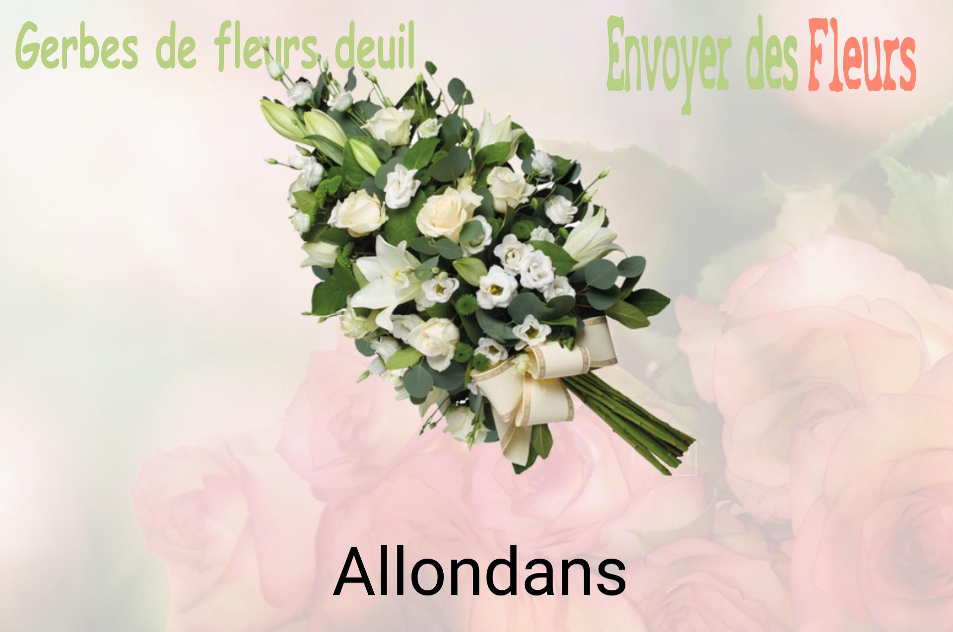 Gerbe de fleurs de deuil livrée à Allondans